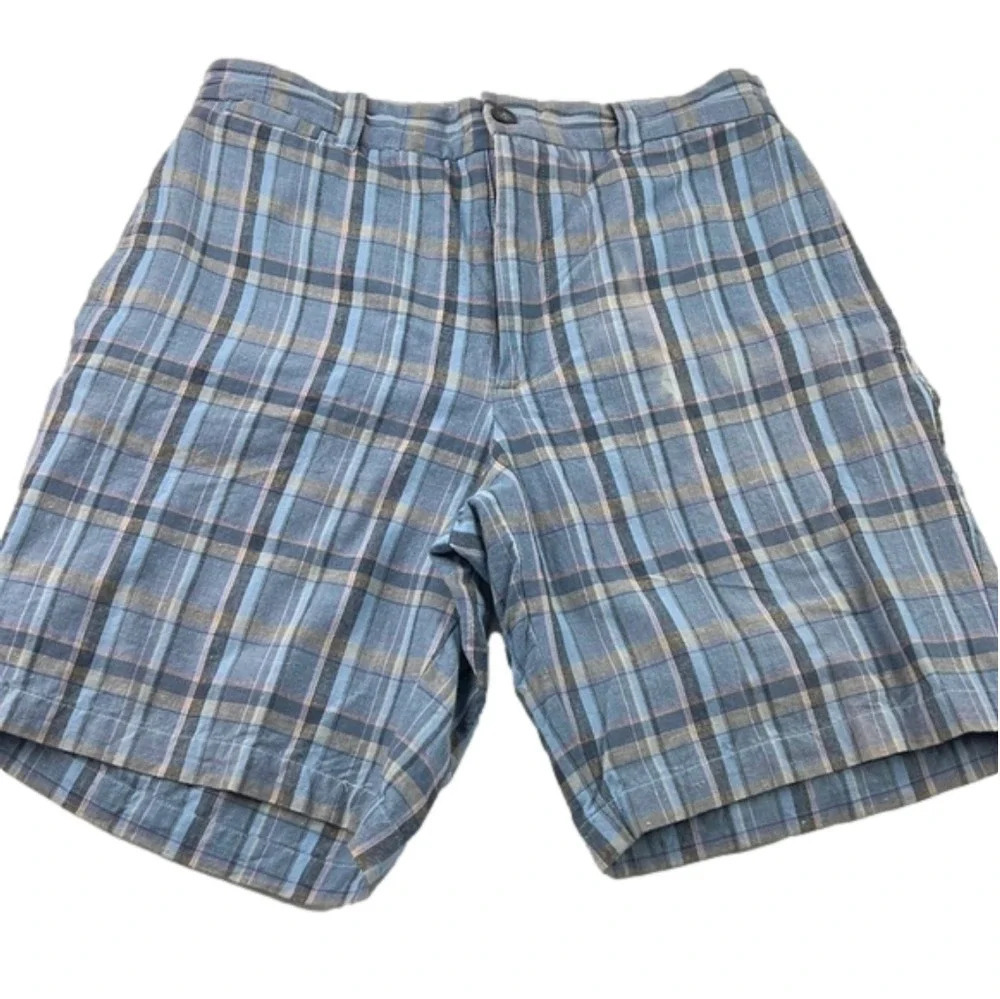 Joseph Abboud Men's blue plaid shorts size 32